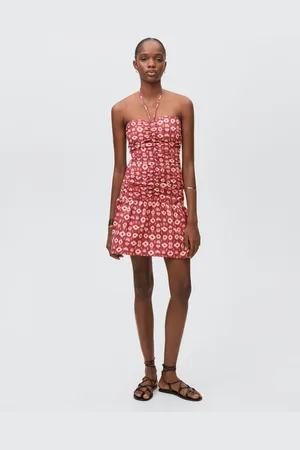 MANGO Printed ruched dress