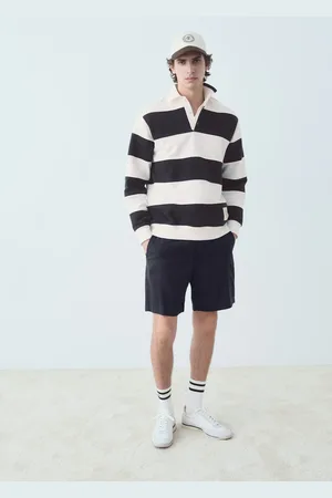 MANGO Striped polo-neck sweatshirt