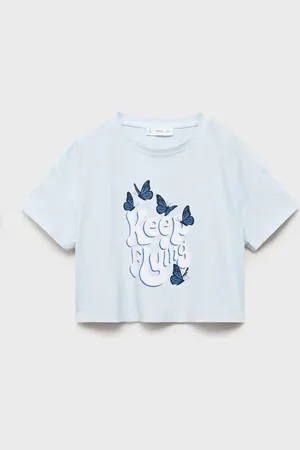 MANGO Printed cropped t-shirt