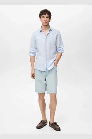 MANGO Denim relaxed-fit bermuda shorts