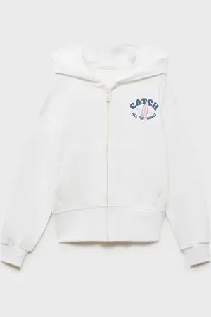 MANGO Hooded sweatshirt with printed message