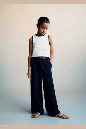 MANGO Cotton linen-blend trousers