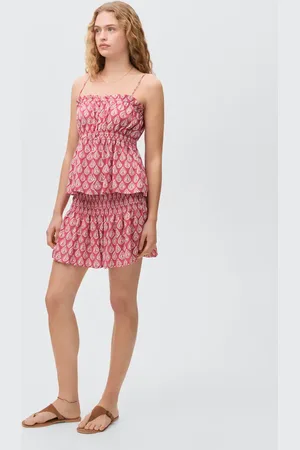 MANGO Printed pleated skirt
