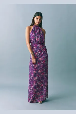 MANGO Halter-neck printed dress