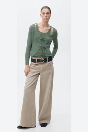 MANGO Rib-knit cardigan with bows