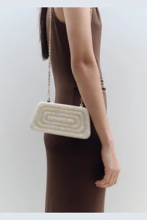 MANGO Pearl-effect clutch bag