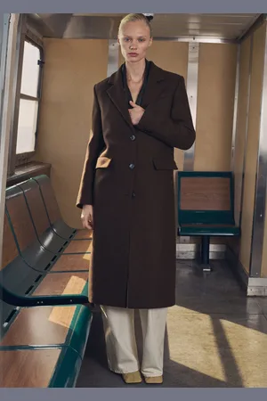 MANGO Long structured wool coat