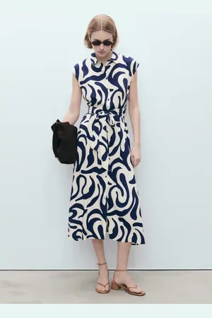 MANGO Printed shirt dress with belt