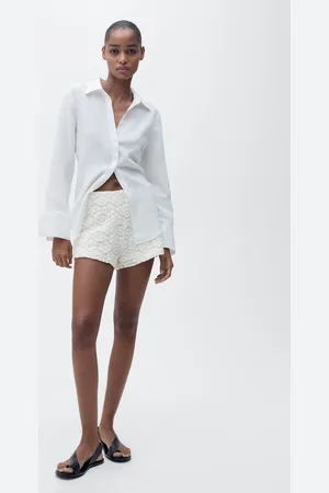 MANGO Crochet straight-fit shorts