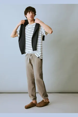 MANGO Cotton-linen jogger trousers