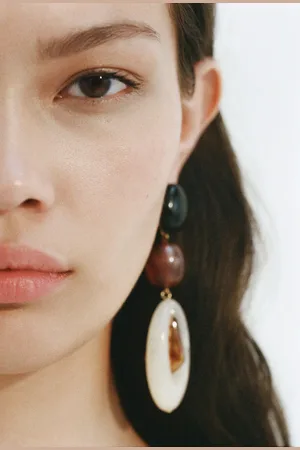 MANGO Long beaded earrings