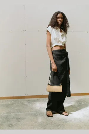 MANGO Natural fibre shoulder bag