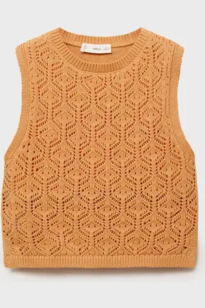 MANGO Openwork details knit top