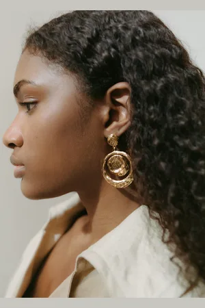 MANGO Hanging earrings with circular design