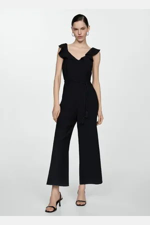 MANGO Long jumpsuit with tassel belt