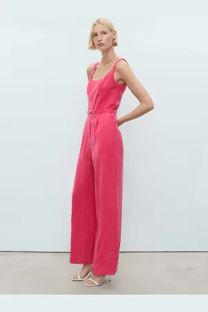 MANGO Long lyocell jumpsuit with belt