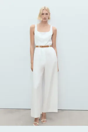 MANGO Long lyocell jumpsuit with belt