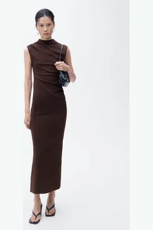 MANGO Draped dress with perkins collar