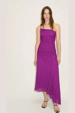MANGO Asymmetrical dress with gathered sides