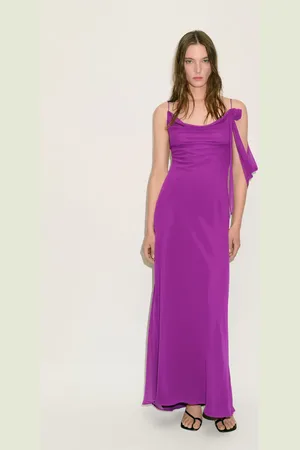 MANGO Draped dress with flower detail