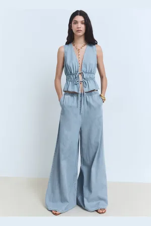 MANGO Lyocell palazzo trousers