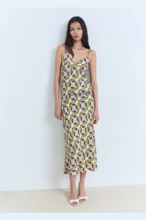 MANGO Abstract printed midi dress