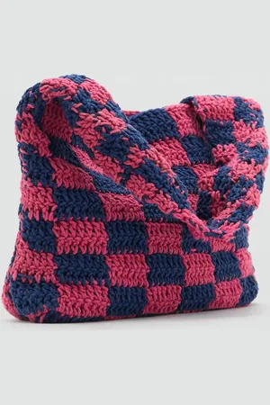MANGO Check crochet bag