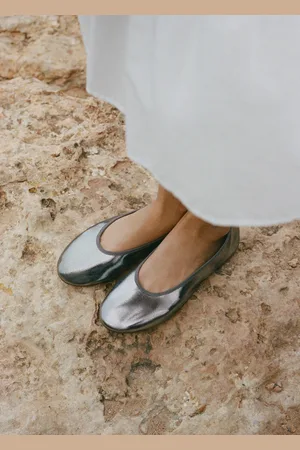 MANGO Metallic ballet flats