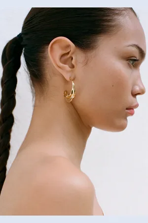 MANGO Embossed hoop earrings