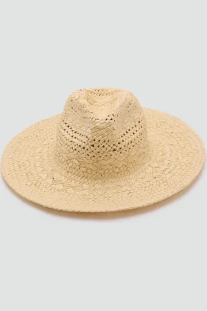MANGO Natural fibre hat with openwork details