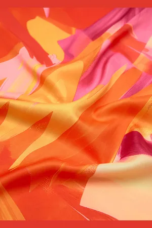 MANGO Abstract-print satin scarf