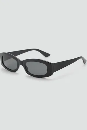 MANGO Contrasting rectangular-frame sunglasses