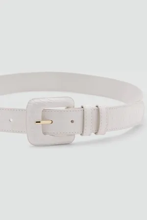 MANGO Crocodile-effect belt