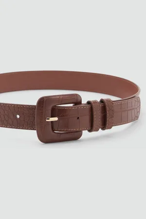 MANGO Crocodile-effect belt