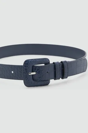 MANGO Crocodile-effect belt