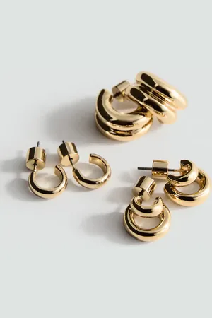 MANGO Set of combined hoop earrings