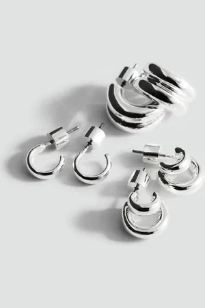 MANGO Set of combined hoop earrings