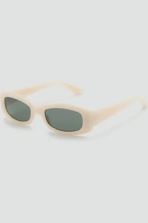 MANGO Contrasting rectangular-frame sunglasses