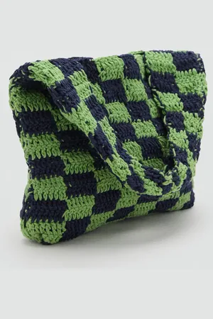 MANGO Check crochet bag