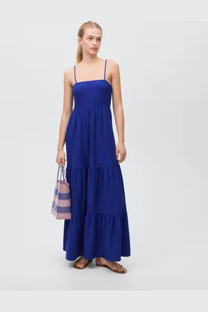 MANGO Ruched tiered dress