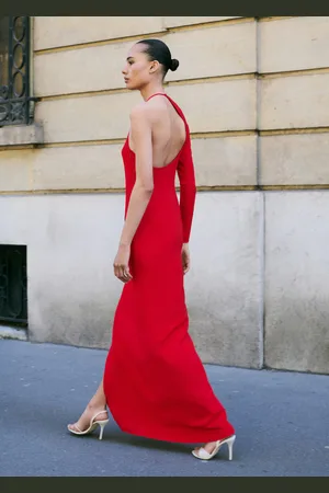 MANGO Asymmetrical open-back dress