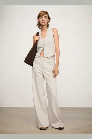 MANGO Striped gilet with zip