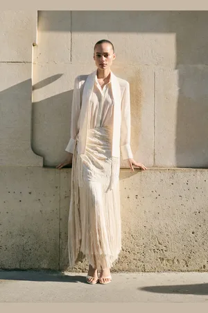MANGO Pareo-style skirt with embroidered fringe