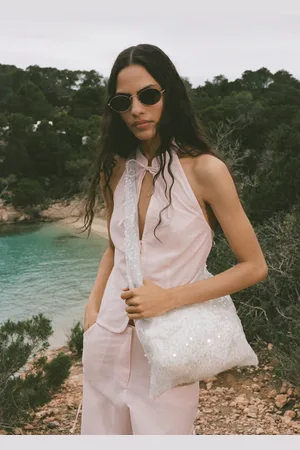 MANGO Sequinned shoulder bag