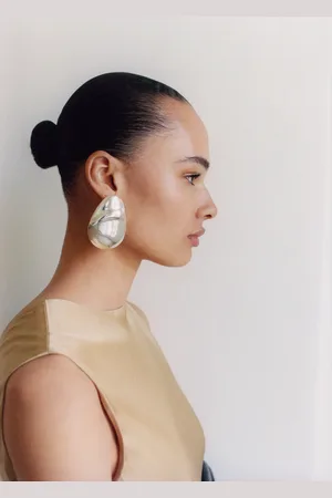 MANGO Maxi oval design earrings