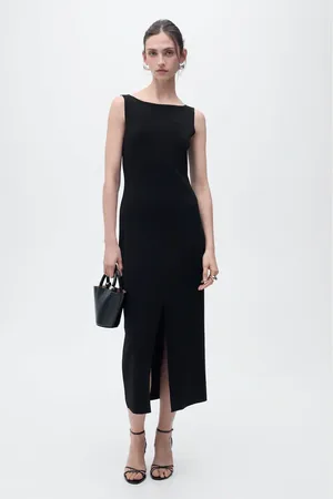 MANGO Boat-neck knitted dress