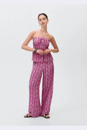 MANGO Palm tree printed trousers