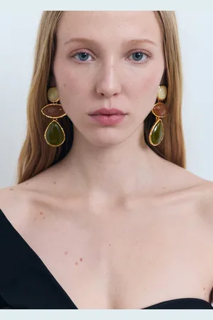 MANGO Beaded drop earrings