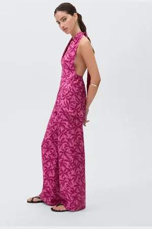 MANGO Halter-neck printed top