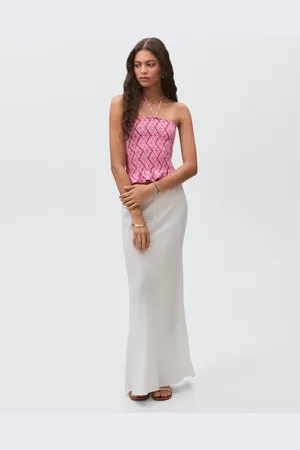 MANGO Ruffle printed top